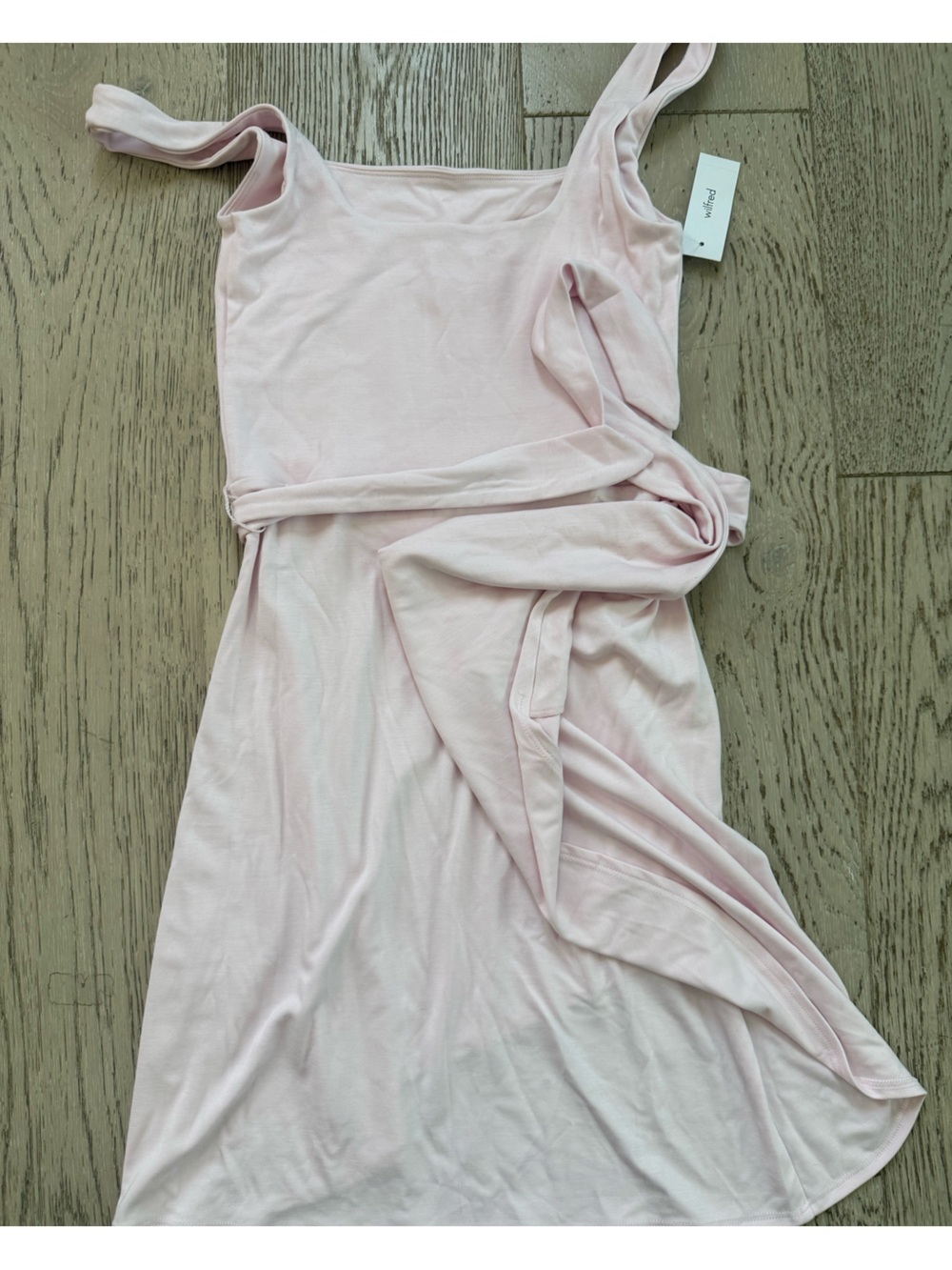 Wilfred new Saturn mini Pale Pink Mini Dress with Twist Detail